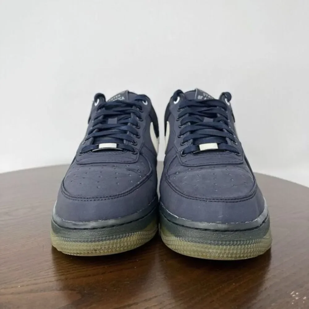 Nike Air Force 1 Shoes Men's Size 8 Blue Leather Low Max Air Sneakers 532252-410
